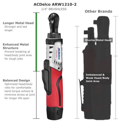 ACDelco ARW1210-2P Srie G12 Li-ion sans fil 12 V �" 45 pi-lb. Kit d'outils de cl à cliquet sans balais