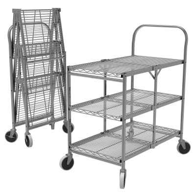 LUXWSCC-3 image(0) - Luxor Three-Shelf Collapsible Wire Utility Cart