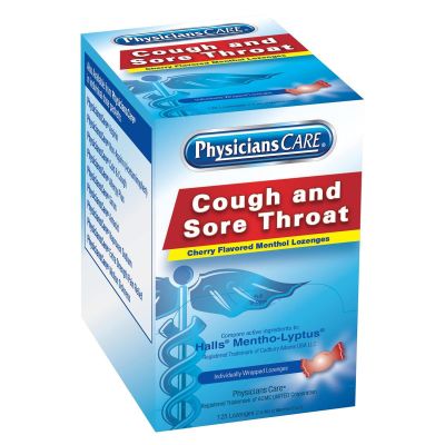 FAO90034 image(0) - First Aid Only PhysiciansCare Cherry Flavor Cough & Throat Lozenges 125x1/box