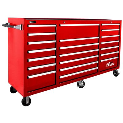 HOMRD04021720 image(0) - Homak Manufacturing 72 in. H2Pro Series 21 Drawer Rolling Cabinet, Red