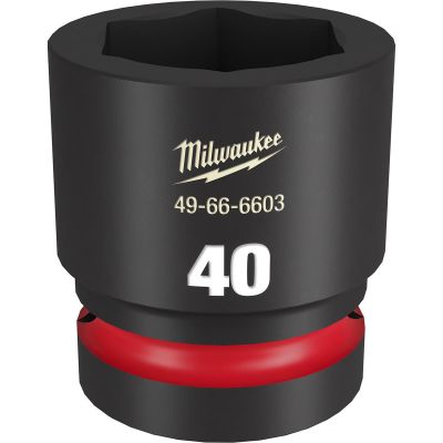 MLW49-66-6603 image(0) - Milwaukee Tool SHOCKWAVE Impact Duty 1"Drive 40MM Standard 6 Point Socket