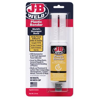 JBW50133 image(0) - J-B Weld 50133 Plastic Bonder Structural Adhesive Syringe - 25 ml.