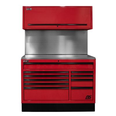 HOMRDCTS54001 image(0) - 54 in. CTS Centralized Tool Storage with Solid Back Splash Set, Red