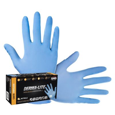 SAS6608-20 image(0) - SAS Safety 100-pk of Derma-Lite Disp. PF Nitrile Gloves, L