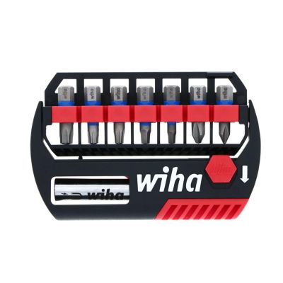 WIH70098 image(0) - Wiha Tools Wiha TerminatorBlue Impact 8-Piece Bit Case. 1" alloy steel bits and magnetic bit holder.