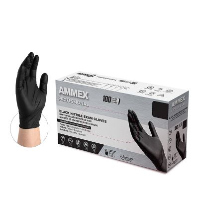 AMXABNPF48100 image(0) - Ammex Corporation AMMEX Black Nitrile PF Exam Gloves, X-Large