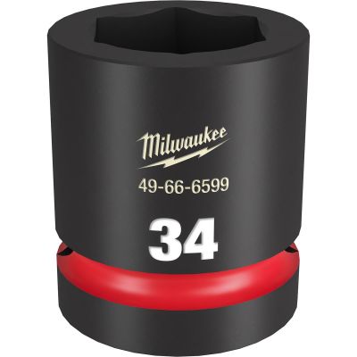 MLW49-66-6599 image(0) - Milwaukee Tool SHOCKWAVE Impact Duty 1"Drive 34MM Standard 6 Point Socket