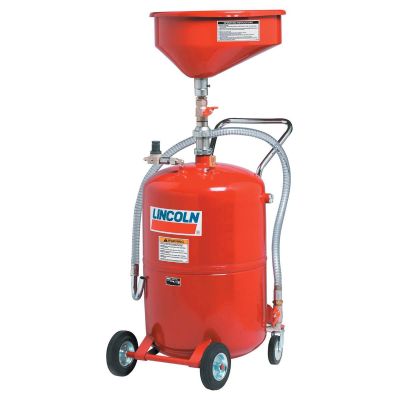LIN3614 image(0) - Lincoln Lubrication Pressurized Used Oil Steel Evacuation Drain - 20 Gallon Capacity, Red