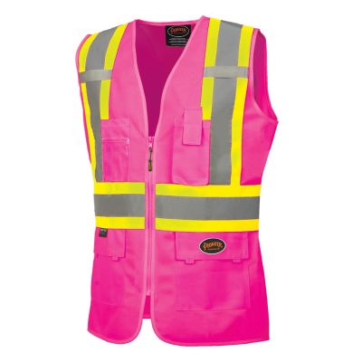 SRWV1021840U-2XL image(0) - Pioneer Pioneer - Women's Custom Fit Hi-Vis Mesh Back Safety Vest - Pink - Size 2XL