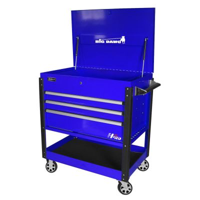 HOMBL06043030 image(0) - Homak Manufacturing 43in 3-Drawer Service Cart - Blue
