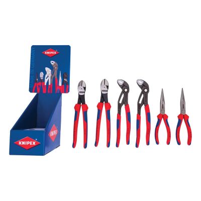 KNP9K0080120US image(0) - KNIPEX 6PC 2EA 8" Needle/10" Cutter/10" Cobra Comfort Grip Display