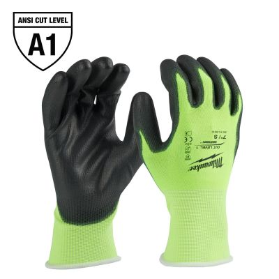 MLW48-73-8911 image(0) - High Visibility Cut Level 1 Polyurethane Dipped Gloves - M