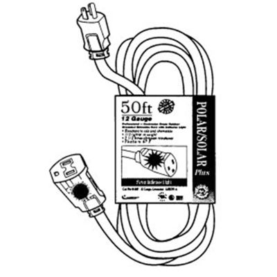ECI01288 image(0) - Coleman Cable EXT CORD 50' 16/3 YEL LITED END