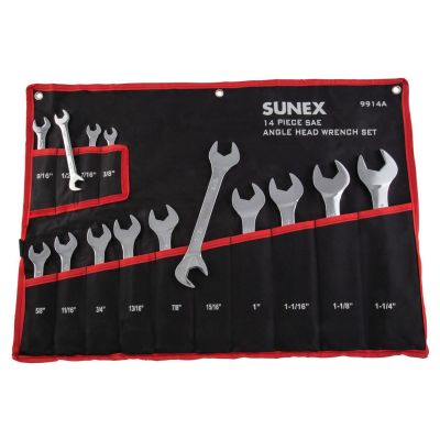 SUN9914A image(0) - Sunex 14 Pc. Full Polish SAE Angle Head Wrench Set
