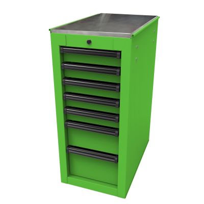 HOMLG08014070 image(0) - Homak Manufacturing RS PRO 14-1/2 in. 7-Drawer Side Cabinet, Lime Green