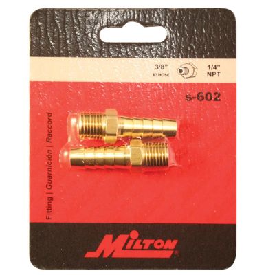MILS602 image(0) - Milton Industries 1/4" M. End, 3/8" ID Hose, 2/cd