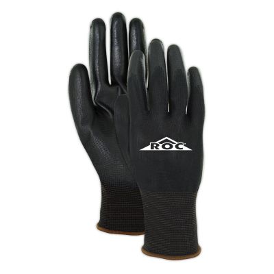 MGLBP169-6 image(0) - Magid Glove & Safety Black Polyurethane Palm Coated 100% Polyester Machine Knit Glove (Size 6/XS)