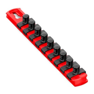 ERN8411M image(0) - Ernst Mfg. 8” Magnetic Socket Organizer with 9 Socket Clips - Red - 3/8”