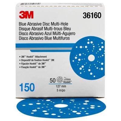 MMM36160 image(0) - 3M Hookit Blue Abrasive Disc Multihole 36160 (4PK)
