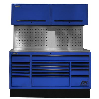HOMBLCTS72002 image(0) - 72 in. CTS Centralized Tool Storage with Tool Board Back Splash Set, Blue