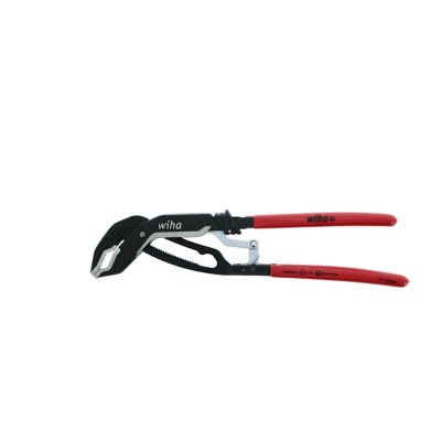 WIH32637 image(0) - Wiha Tools Classic Auto Grip V-Jaw Tongue and Groove Pliers 10.0"/250mm OAL. 1-1/2" Capacity round 40mm Capacity Hex. Induction hardened jaws. Heavy duty steel box joints. Soft vinyl grips, oil solvent resistant.