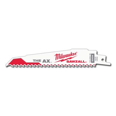 MLW48-00-5021 image(0) - Milwaukee Tool 6" AX NAIL EMBEDDED WOOD CUTTING SAWZALL RECIP SAW BLADES, 5 TPI (5-PK)