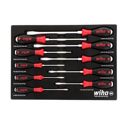 WIH53180 image(0) - Wiha Tools Set Includes :Slotted - 3.5, 4.5, 5.5, 6.5, 8.0, 10.0, 12.0mmPhillips - #1, #2, #3