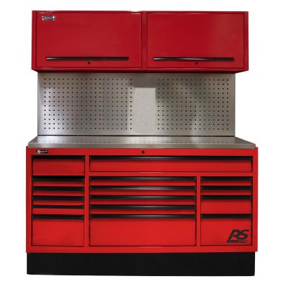 HOMRDCTS72002 image(0) - 72 in. CTS Centralized Tool Storage with Tool Board Back Splash Set, Red