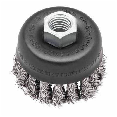 MLW48-52-5050 image(0) - Milwaukee Tool 3" WIRE CUP BRUSH, 12,000 RPM, STAINLESS STEEL