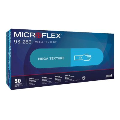 MFX93283070 image(0) - Microflex 93-283 MEGA TXT GLOVES BLUE SMALL (6.5-7)