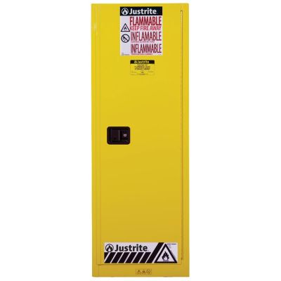 JUS892220 image(0) - 22 Gallon Yellow Slimline Flammable Safety Cabinet