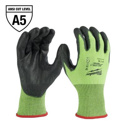 MLW48-73-8950 image(0) - High Visibility Cut Level 5 Polyurethane Dipped Gloves - S