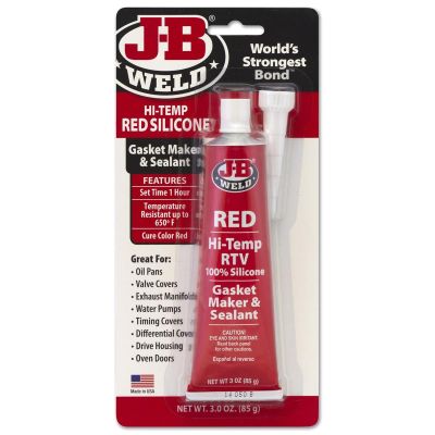 JBW31314 image(0) - J B Weld J-B Weld 31314 High Temperature RTV Silicone Gasket Maker and Sealant - Red - 3 oz.