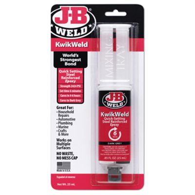 JBW50176 image(0) - J B Weld J-B Weld 50176 KwikWeld Steel Reinforced Epoxy Syringe - 25 ml.
