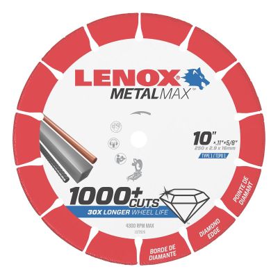 LEX1972926 image(0) - Lenox Tools LENOX Metal Max  DIAM CUTOFF WHEEL CH 10" X 5/8"