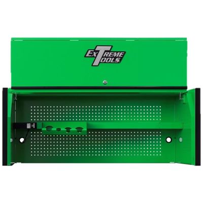 EXTRX552501HCGNBK image(0) - Extreme Tools Extreme Tools RX Series Professional 55"W x 25"D Extreme Power Workstation® Hutch Green, Black Drawer Pulls