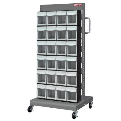 LDS1010549 image(0) - ShopSol Mobile Parts Cart - Flip Out Bin, 48 Bins
