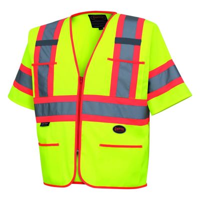 SRWV1023560U-XL image(0) - Pioneer Pioneer - Polyester Tricot Sleeved Safety Vest - Hi-Vis Yellow/Green - Size XL