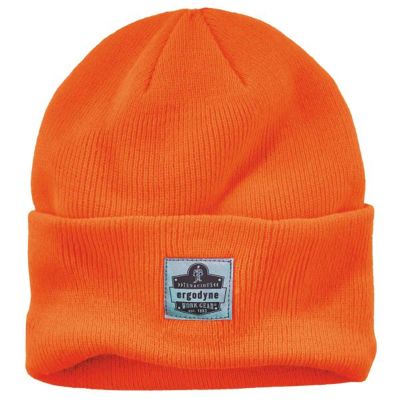 ERG16807 image(0) - Ergodyne 6806 Orange 6806 Cuffed Rib Knit Beanie Hat