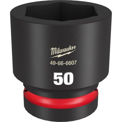 MLW49-66-6607 image(0) - Milwaukee Tool SHOCKWAVE Impact Duty 1"Drive 50MM Standard 6 Point Socket