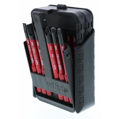 WIH28348 image(0) - Wiha Tools SlimLine Blade belt set holds 12 Slimline Blades securely and allows easy access to the tips you need.The Set includes Slotted 4.0mm and 5.5mm, Phillips #1 and #2, Square #1 and #2, Torx® T15, T20, and T25, Hex 2.5, 3.0,