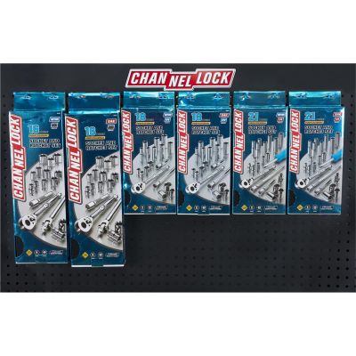 CHAPTD-MTS5 image(0) - Channellock CHANNELLOCK Socket Set Assort; 21 Pc. 1/4" Standard and Metric Sets; Metal Box