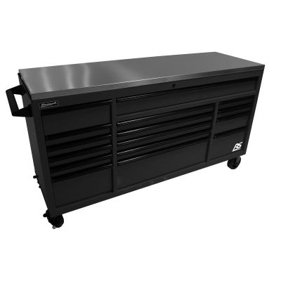 HOMBK04072164 image(0) - Homak Manufacturing 72" RS Roller Cabinet Black Stainless Steel Top