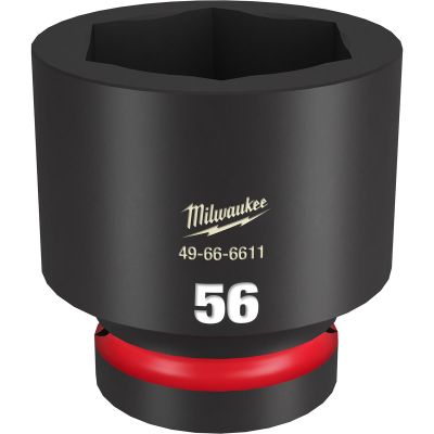 MLW49-66-6611 image(0) - Milwaukee Tool SHOCKWAVE Impact Duty 1"Drive 56MM Standard 6 Point Socket