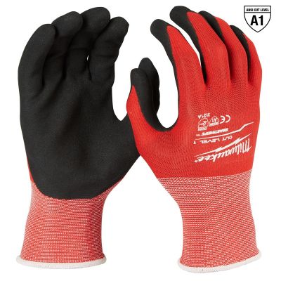 MLW48-22-8900 image(0) - Red Nitrile Level 1 Cut Resistant Dipped Work Gloves, Small