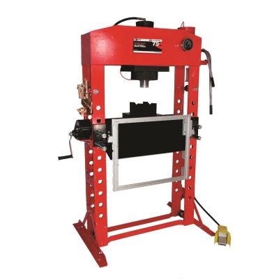 INT856ASD image(0) - American Forge & Foundry AFF - Shop Press - 75 Ton Capacity - Foot Operated Air Motor/Manual Pump W/ Hydraulic Ram - Built In Polycarbonate Press Guard - 10 pc  Pin & Bearing Press Adapter Set Included - SUPER DUTY