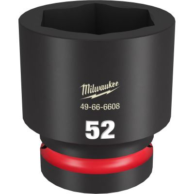 MLW49-66-6608 image(0) - Milwaukee Tool SHOCKWAVE Impact Duty 1"Drive 52MM Standard 6 Point Socket