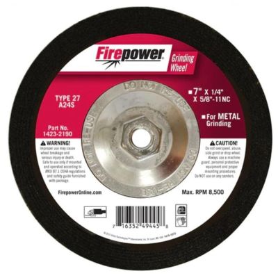 FPW1423-2190 image(0) - Firepower GRINDING WHEEL, T-27, 7"X1/4"X5/8-11Nc