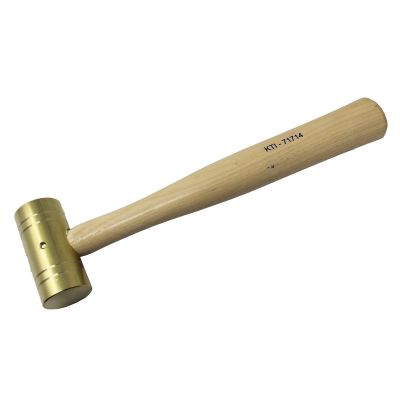 KTI71714 image(0) - K Tool International 16 oz. Brass hammer with Wooden Hickory Handle