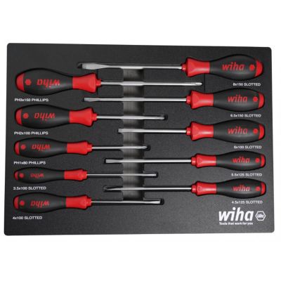 WIH30280 image(0) - Wiha Tools Set Includes: Slotted Tips - 3.5mm, 4.0mm, 4.5mm, 5.5mm, 6.0mm, 6.5mm, 8.0mm | Phillips Tips - #1, #2, #3